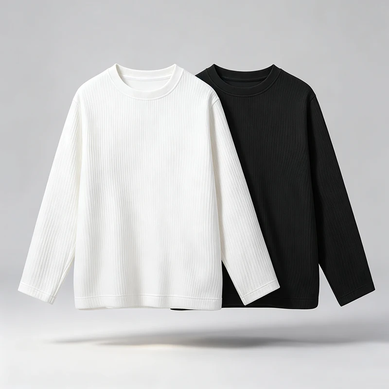 Men Vertical Ribbed Crew Neck  - огляд і ціна Men'S Fashion T Shirts